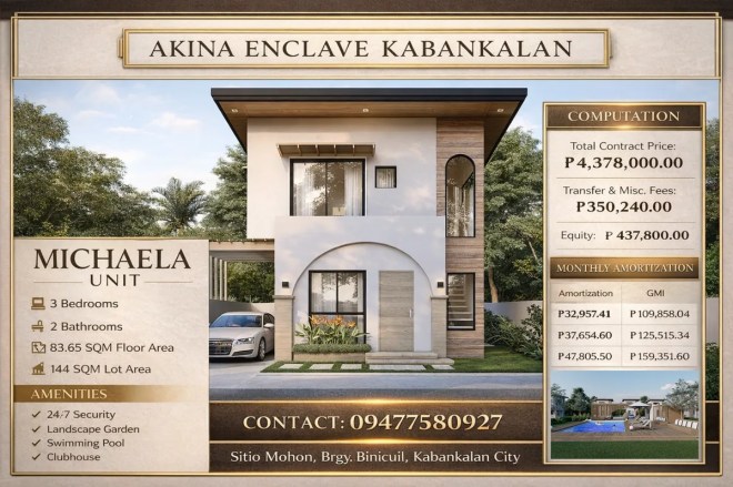 Akina Enclave Kabankalan Michaela Unit 3-bedroom contemporary house and lot in a gated community in Kabankalan City