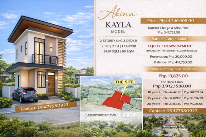 Kayla Model 2 Storey Single Detached House and Lot for Sale in Bacolod City