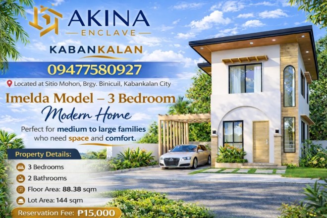 Akina Enclave Kabankalan Imelda Model 3-bedroom modern home for sale in Kabankalan City