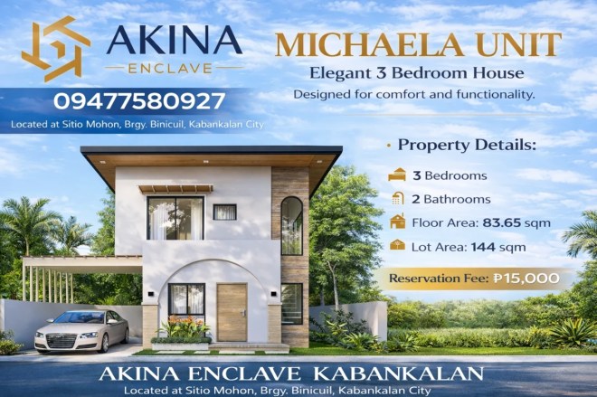 Akina Enclave Kabankalan Michaela Unit elegant 3 bedroom house for sale in Kabankalan City